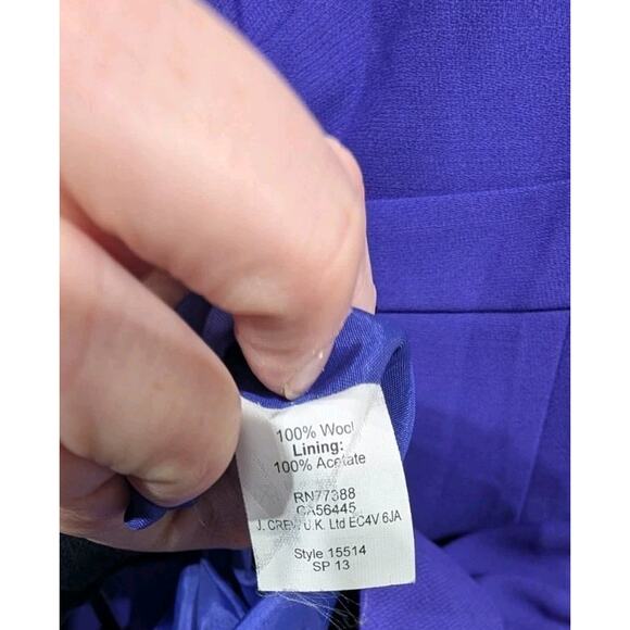 J Crew Suiting Women's Wool Purple Evening Dress Sz 10 Special Occasion Elegant - Picture 7 of 7
